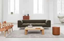 Fredericia Delphi 2-seater sofa, brushed aluminium - olive Clay 14