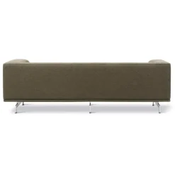 Fredericia Delphi 2-seater sofa, brushed aluminium - olive Clay 14