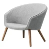Fredericia Ditzel lounge chair, light grey - lacquered walnut