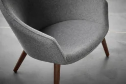 Fredericia Ditzel lounge chair, light grey - lacquered walnut