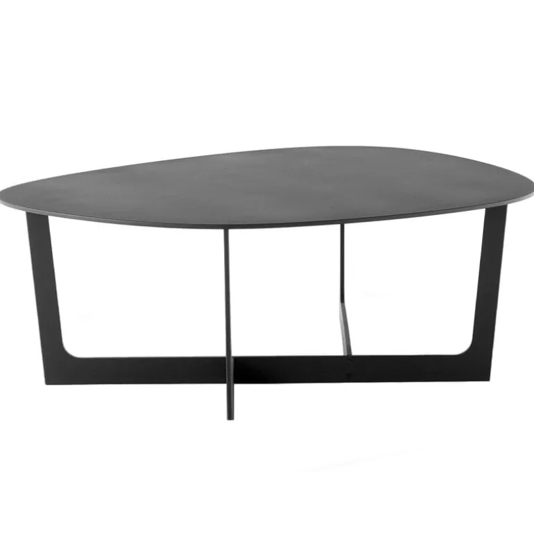Fredericia Insula coffee table, 95 x 98 cm, black aluminium