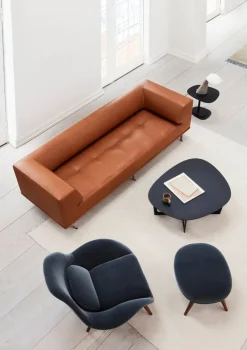 Fredericia Insula coffee table, 95 x 98 cm, black aluminium