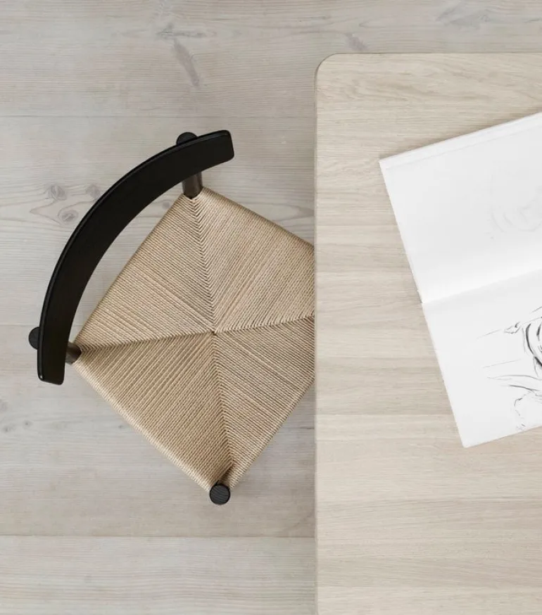 Fredericia J39 Mogensen chair, black lacquered oak - paper cord