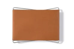 Fredericia JG folding stool, brushed steel - cognac leather