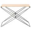 Fredericia JG folding stool, brushed steel - natural leather