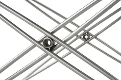 Fredericia JG folding stool, brushed steel - natural leather