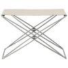 Fredericia JG folding stool, brushed steel - natural canvas