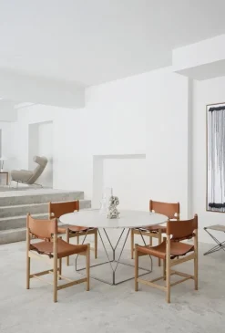 Fredericia JG folding stool, brushed steel - natural canvas