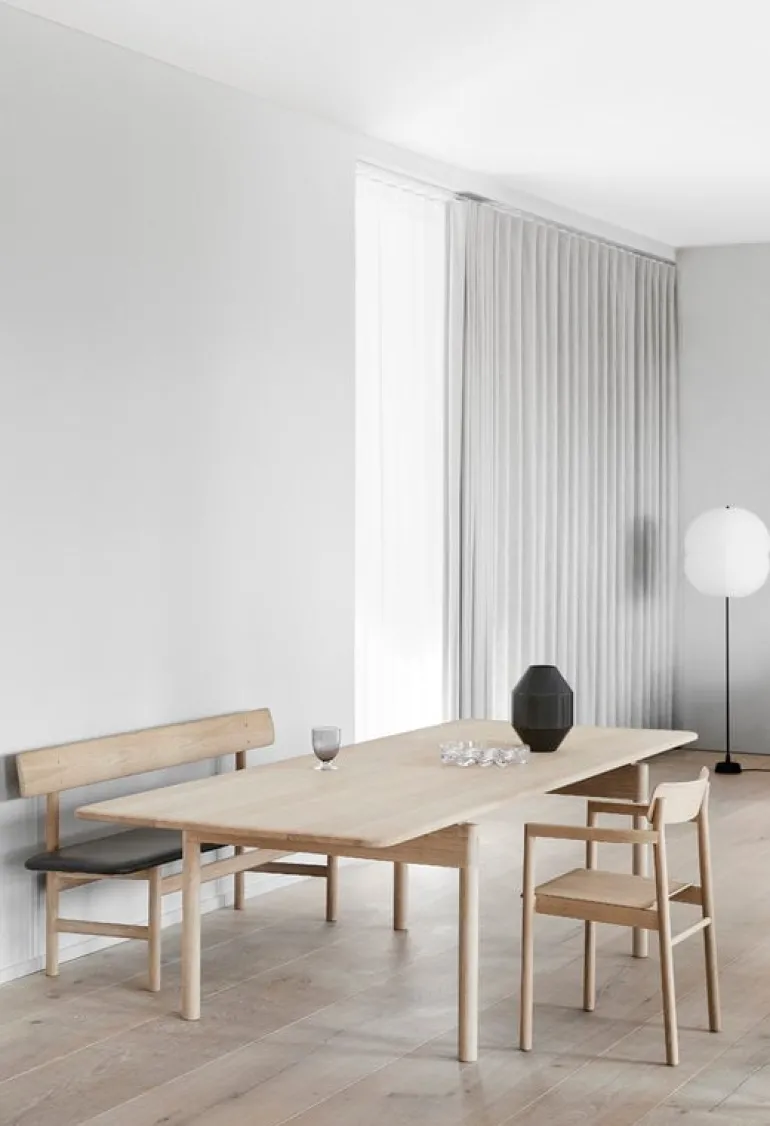 Fredericia Mogensen 3171 bench, oiled oak - cognac leather