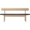 Fredericia Mogensen 3171 bench, soaped oak - black leather