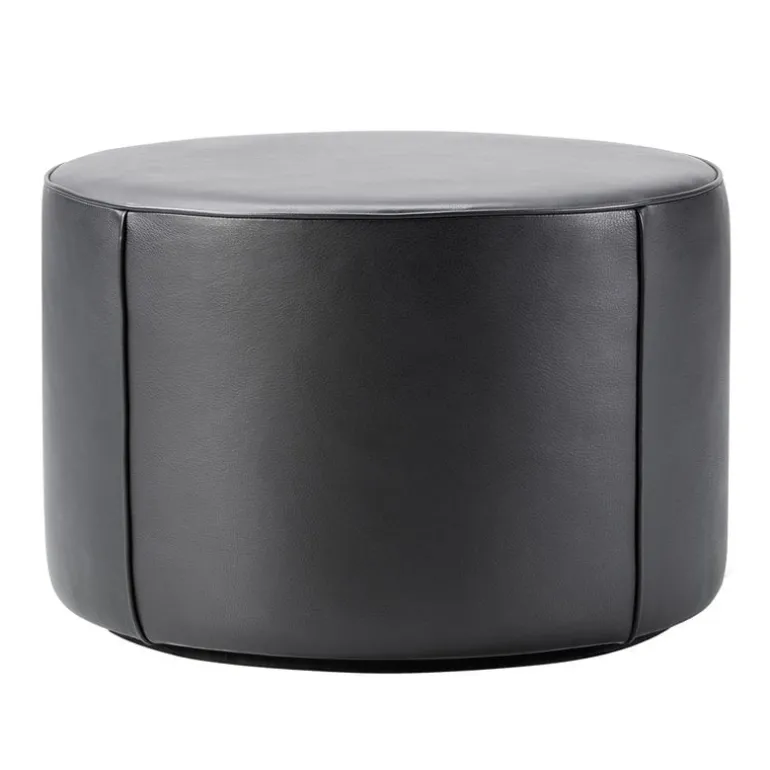 Fredericia Mono pouf 55 cm, black leather