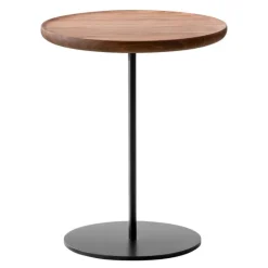 Fredericia Pal table, 37,5 cm, black steel - oiled walnut