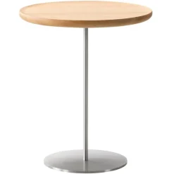 Fredericia Pal table, 44 cm, stainless steel - oiled oak
