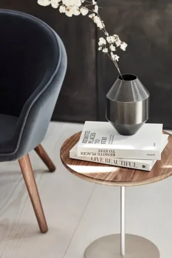 Fredericia Pal table, 44 cm, stainless steel - oiled oak