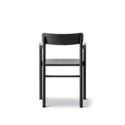 Fredericia Post armchair, black lacquered oak - black leather