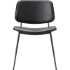 Fredericia Søborg chair 3062, black steel base, black oak - black leather