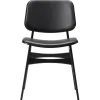Fredericia Søborg chair 3052, wood base, black oak - black leather