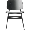 Fredericia Søborg chair 3051, wood base, black oak - black leather