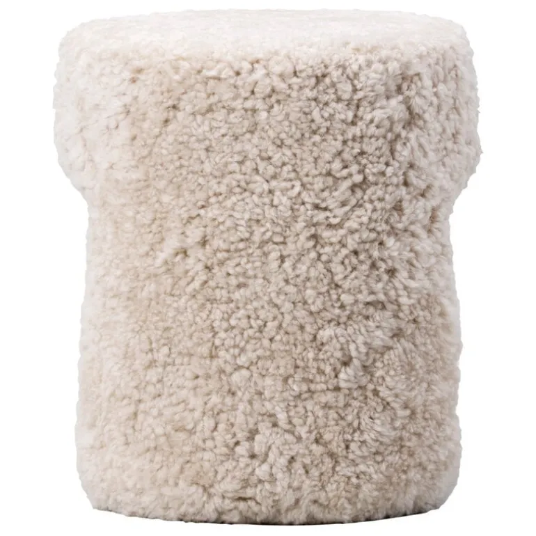 Fredericia Sequoia pouf, sheepskin Moonlight
