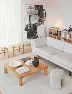 Fredericia Sequoia pouf, sheepskin Moonlight