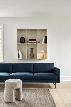 Fredericia Sequoia pouf, sheepskin Moonlight