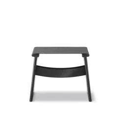 Fredericia Seto stool, black lacquered oak - black canvas