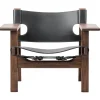 Fredericia The Spanish Chair, black leather - oiled walnut