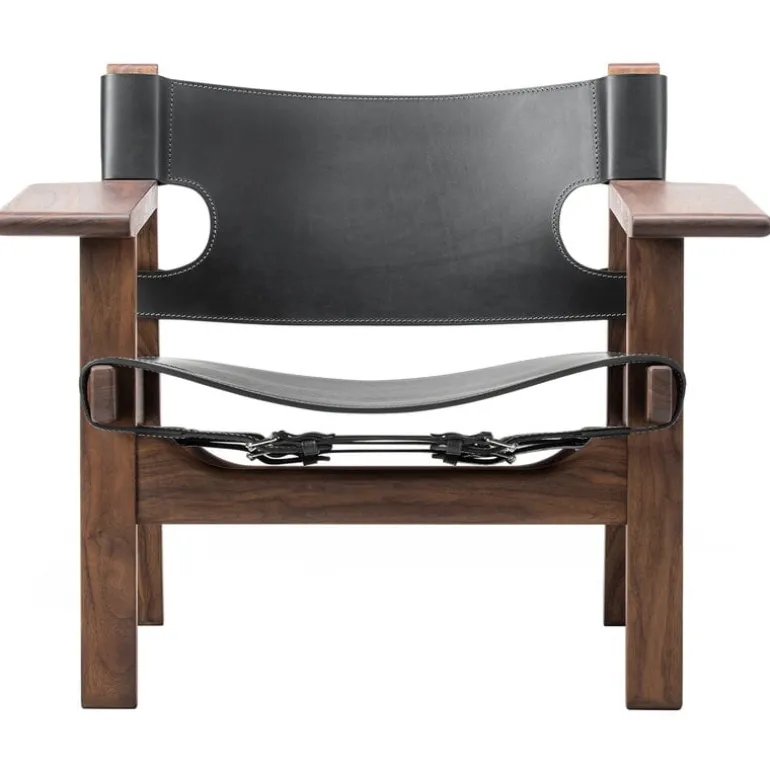 Fredericia The Spanish Chair, black leather - oiled walnut