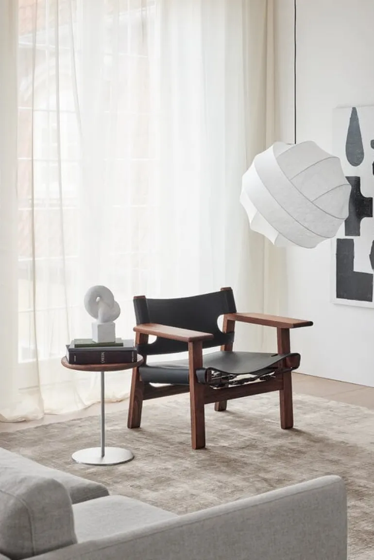 Fredericia The Spanish Chair, black leather - oiled walnut