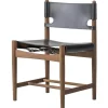 Fredericia The Spanish Dining Chair, black leather - smoked oak