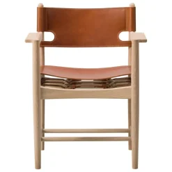 Fredericia The Spanish Dining Chair with armrests, cognac leather - soaped