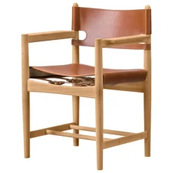 Fredericia The Spanish Dining Chair with armrests, cognac leather - oiled o