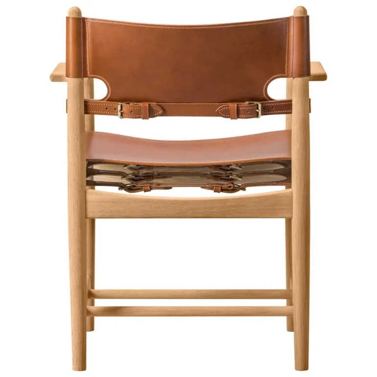 Fredericia The Spanish Dining Chair with armrests, cognac leather - oiled o
