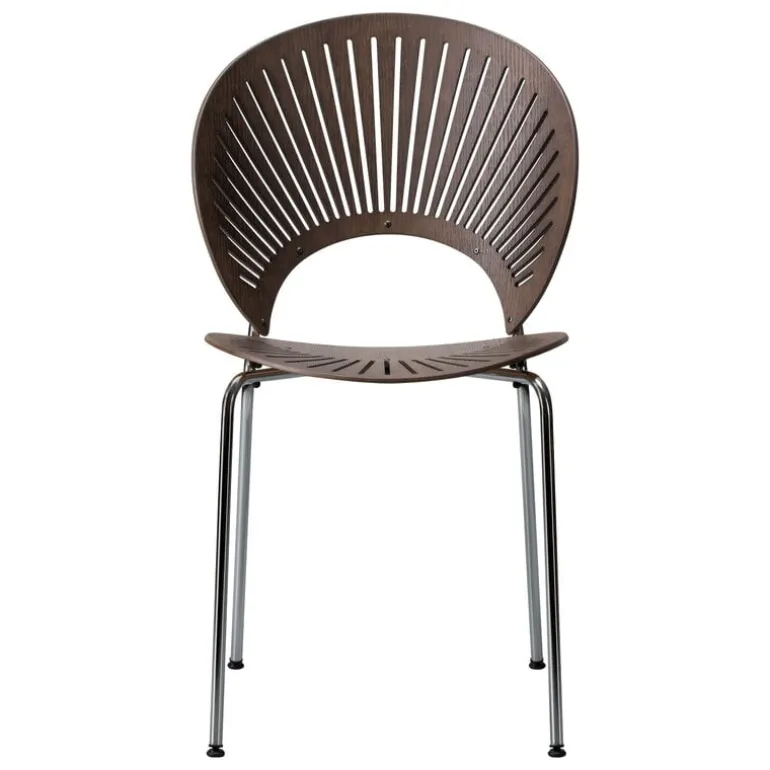 Fredericia Trinidad chair, smoked oak - chrome