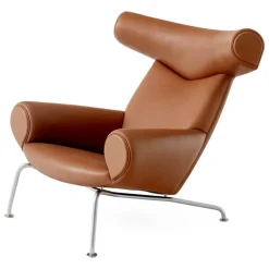 Fredericia Wegner Ox chair, brushed chrome - cognac leather