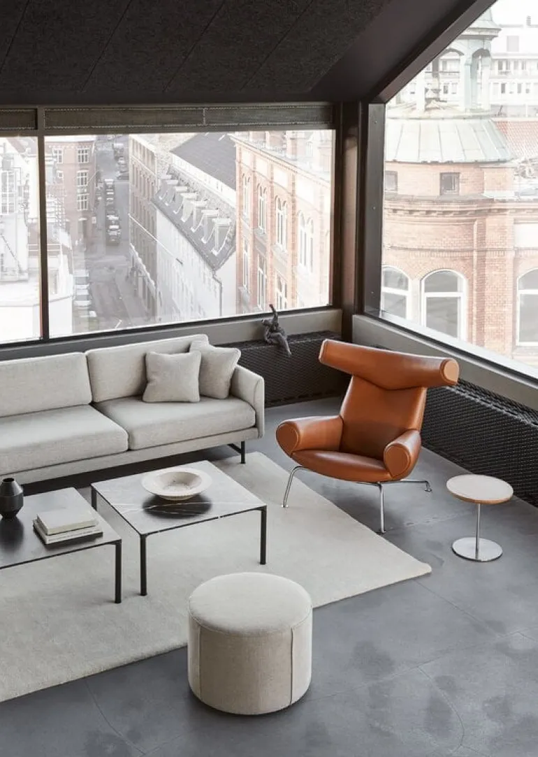 Fredericia Wegner Ox chair, brushed chrome - cognac leather