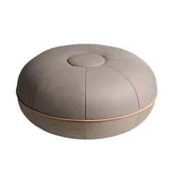 Fritz Hansen CM Pouf, small, light grey leather