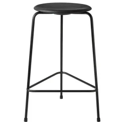 Fritz Hansen Dot high stool, black leather - black