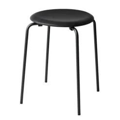 Fritz Hansen Dot stool, black leather - black