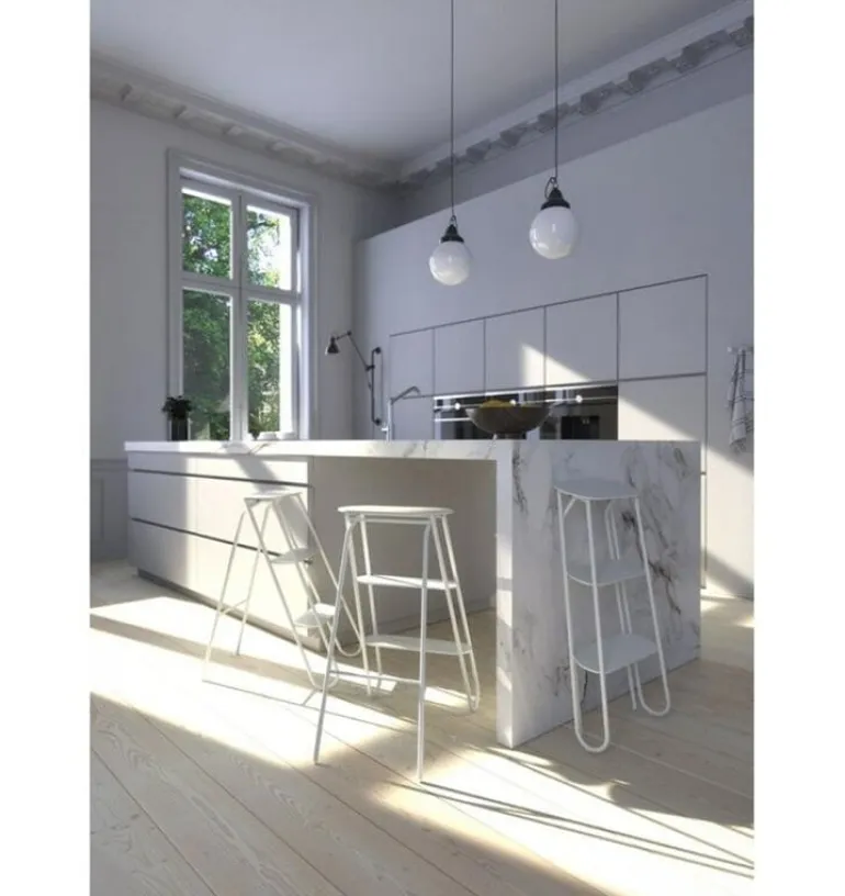 Frost Bukto step ladder, 3-steps, white