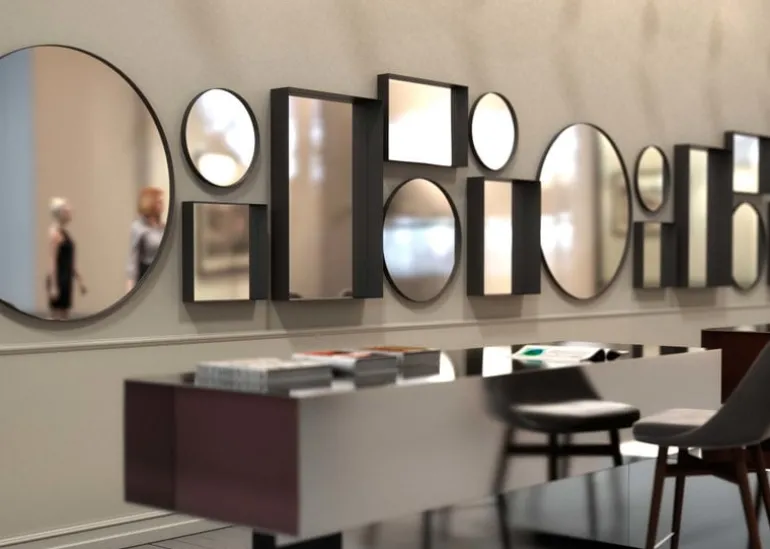 Frost Unu mirror 4132, 40 x 40 cm, black