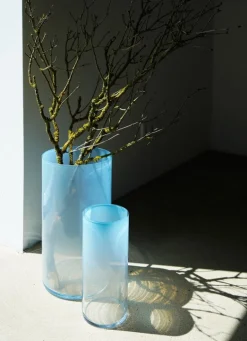 Fundamental Berlin Rise floor vase, sky blue