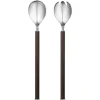 Georg Jensen Bernadotte salad serving set, smoked oak - steel