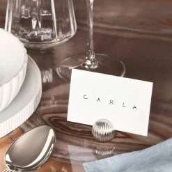 Georg Jensen Bernadotte table card holder, 4 pcs, chrome plated