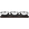 Georg Jensen Bernadotte tray with bowls, steel - smoked oak