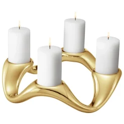 Georg Jensen Cobra candleholder, round, gold