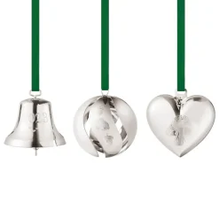 Georg Jensen Collectable ornament 2023, 3 pcs, palladium plated brass