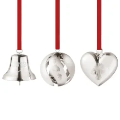 Georg Jensen Collectable ornament 2023, 3 pcs, palladium plated brass