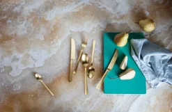 Georg Jensen Copenhagen cutlery set 16 pcs, gold colour stainless steel