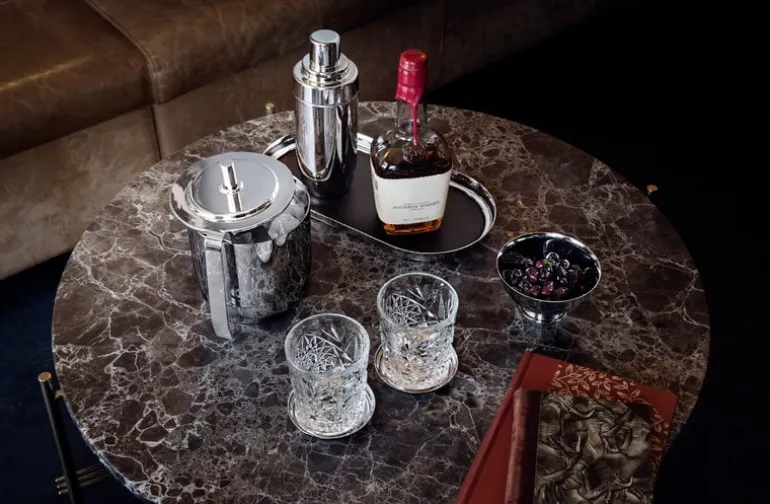 Georg Jensen Manhattan ice bucket with tongs, 1,5 L